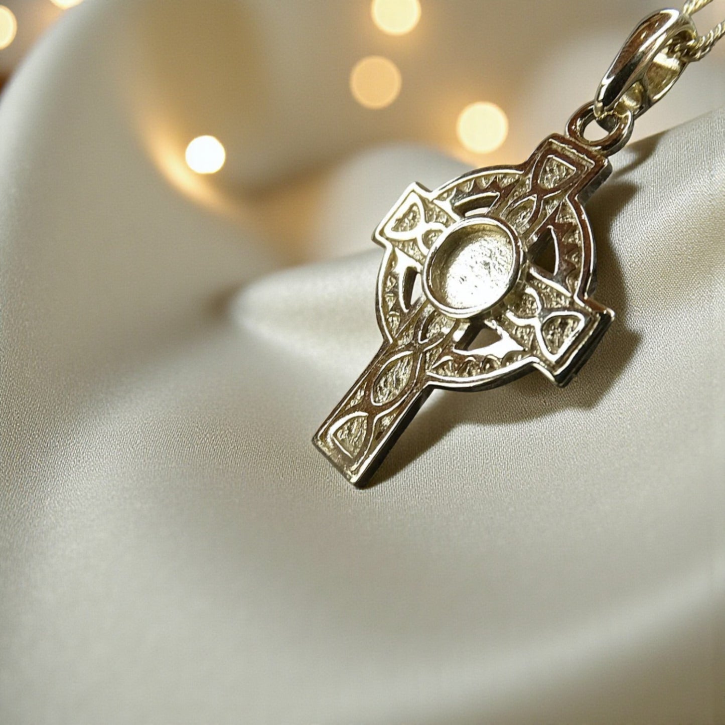 9ct gold mens celtic ashes cross, handcrafted in lancashire, uk