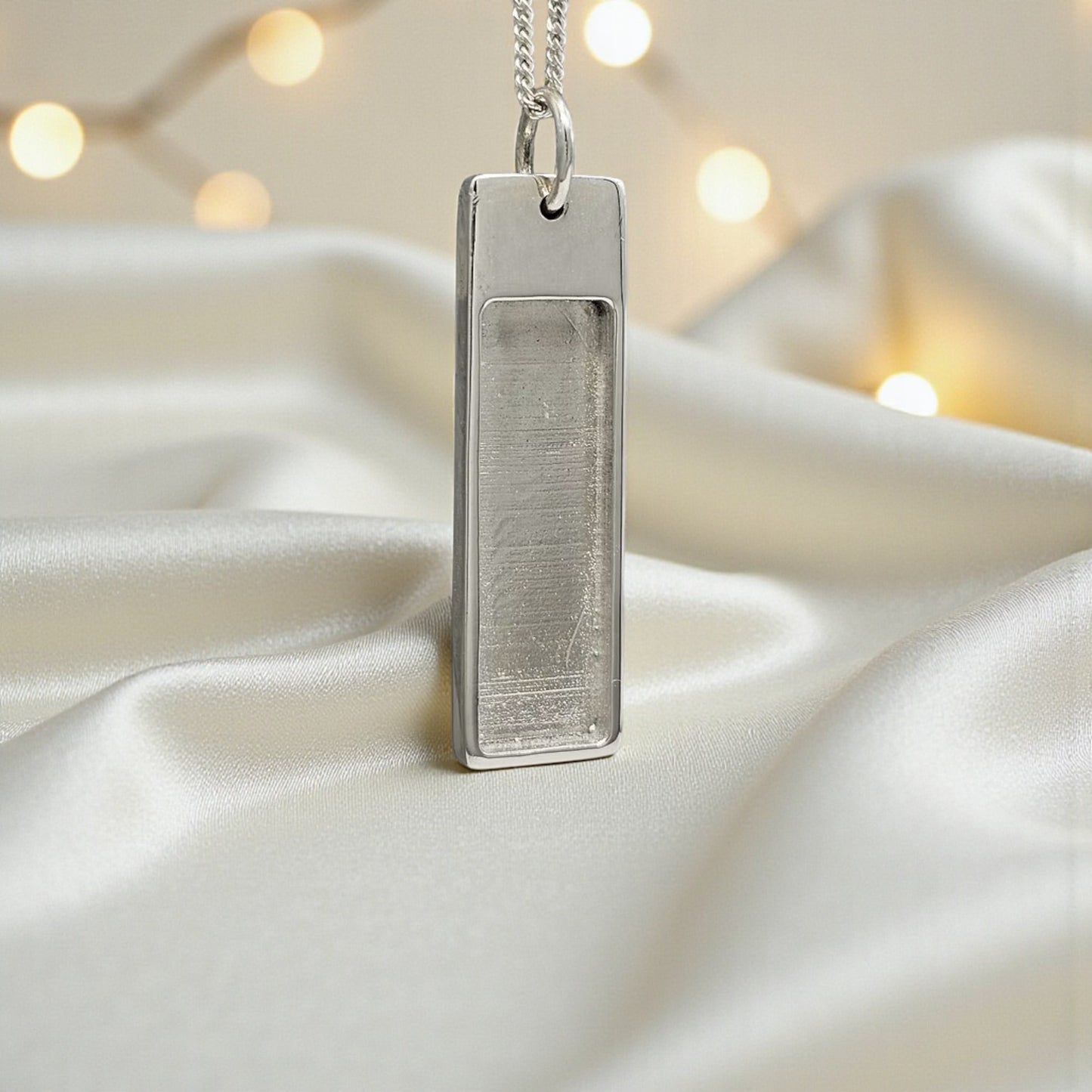 mens ashes, oblong bar pedant, handcrafted in lancashire