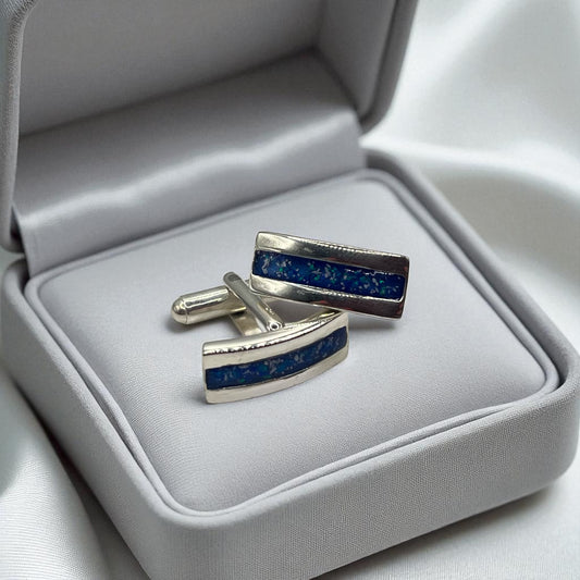 Silver Memory Cufflinks, handcrafted in Lancashire.