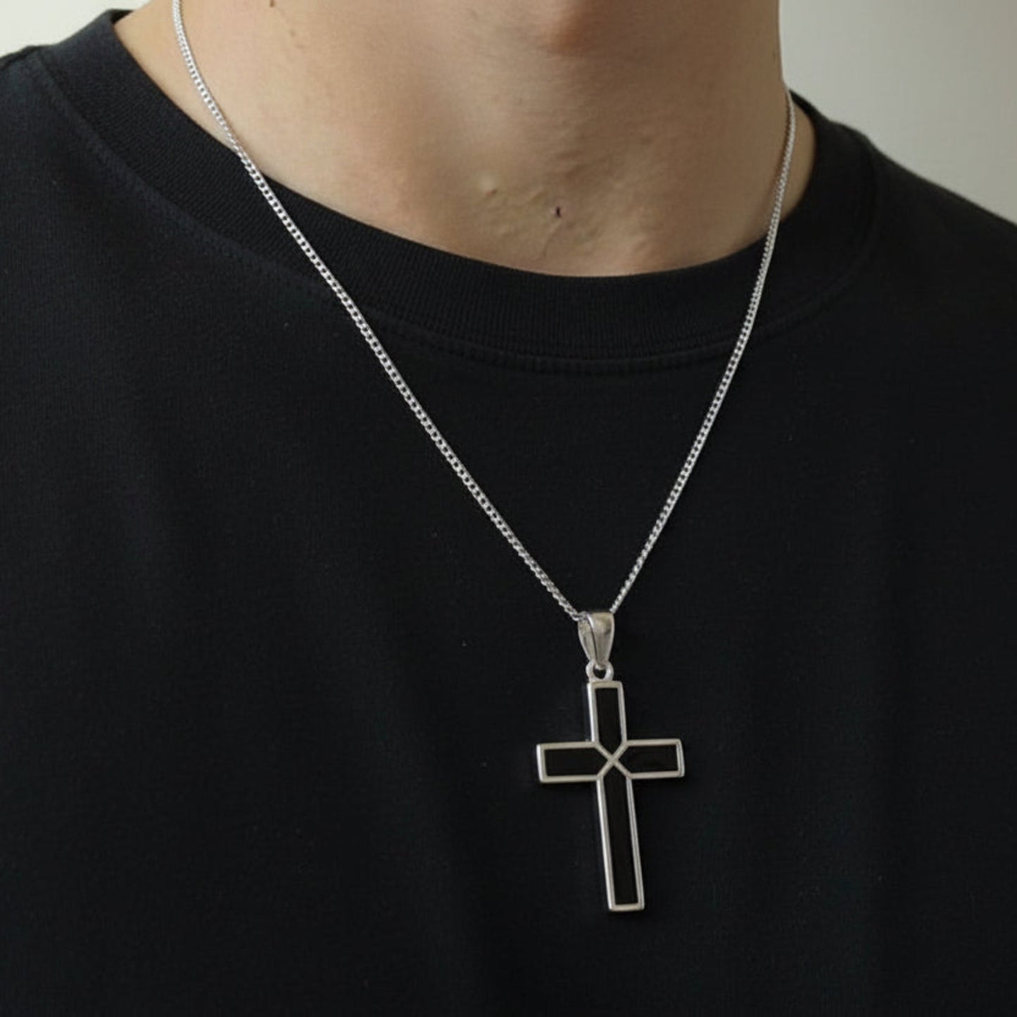 silver mens memorial cross handcrafted in lancashire