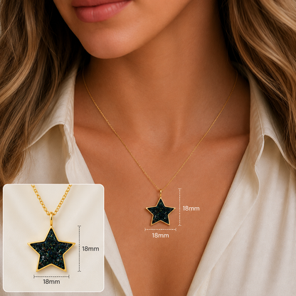 Black Flame Merak Star 9ct gold pendant, handcrafted in Lancashire UK – by Keepsake Memorial Jewellery
