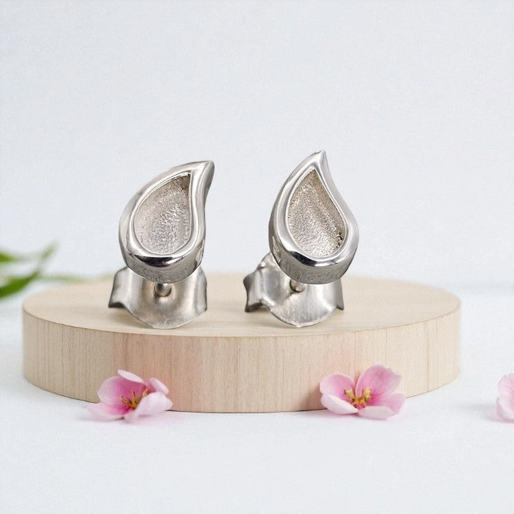 Milk Drop Solid Silver Earrings