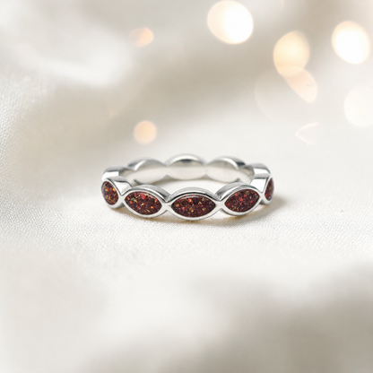 Keepsake Memorial Silver Amara Ashes Ring in Copper  Mocha - Handcrafted in the UK