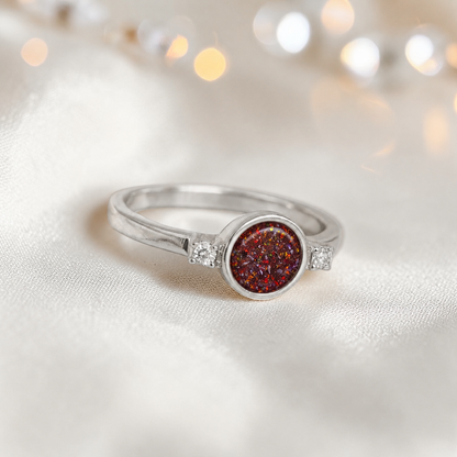 Keepsake Memorial Silver Azrael Ashes Ring in Copper  Mocha - Handcrafted in the UK