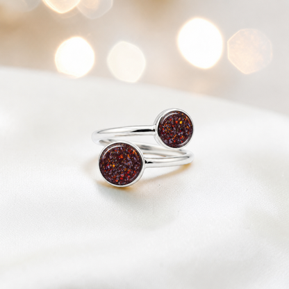 Keepsake Memorial Silver Elysia Ashes Ring in Copper Mocha - Handcrafted in the UK