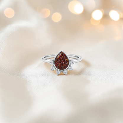 Keepsake Memorial Silver Eternelle Ashes Ring in Copper Mocha  - Handcrafted in the UK
