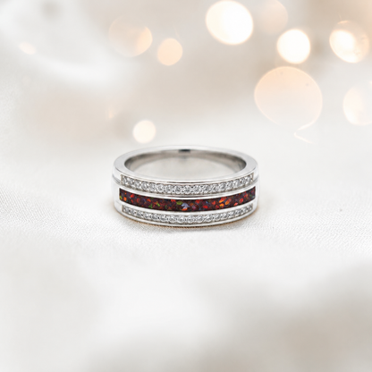 Keepsake Memorial Silver Evie Ashes Ring in Copper Mocha - Handcrafted in the UK