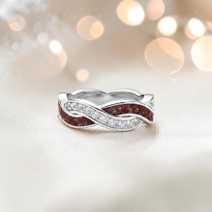 Keepsake Memorial silver Grace and ring, in copper mocha, handcrafted in Lancashire, UK