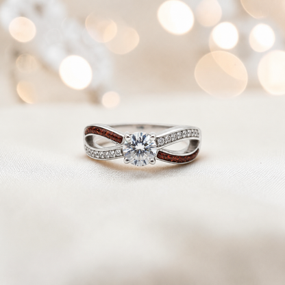 Keepsake Memorial Silver Infinity Ashes Ring in copper mocha  - Handcrafted in the UK 