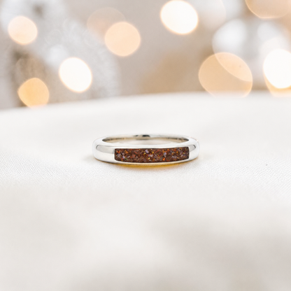 Keepsake Memorial Iris wishbone ashes ring in copper mocha, handcrafted in Lancashire 