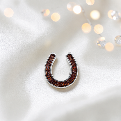 Maverick horseshoe ashes charm, in copper mocha, handcrafted in Lancashire UK - by Keepsake Memorial Jewellery 