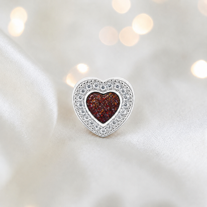 Copper mocha sterling silver whispers of love  ashes memorial charm, handcrafted in Lancashire by keepsake memorial