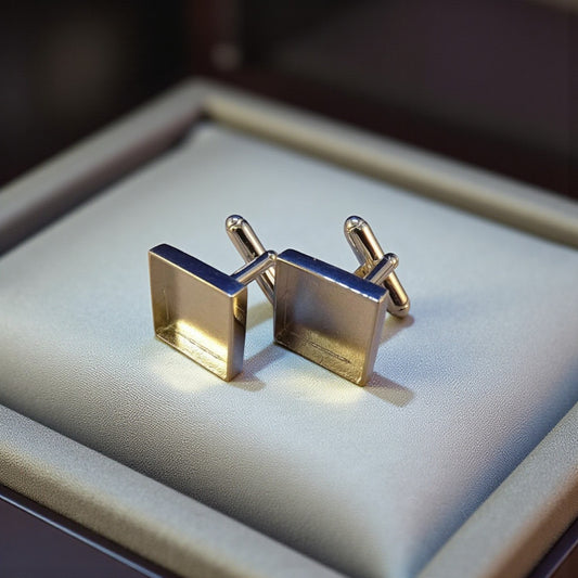 Men's silver memorial keepsake cufflinks, Lancashire, UK