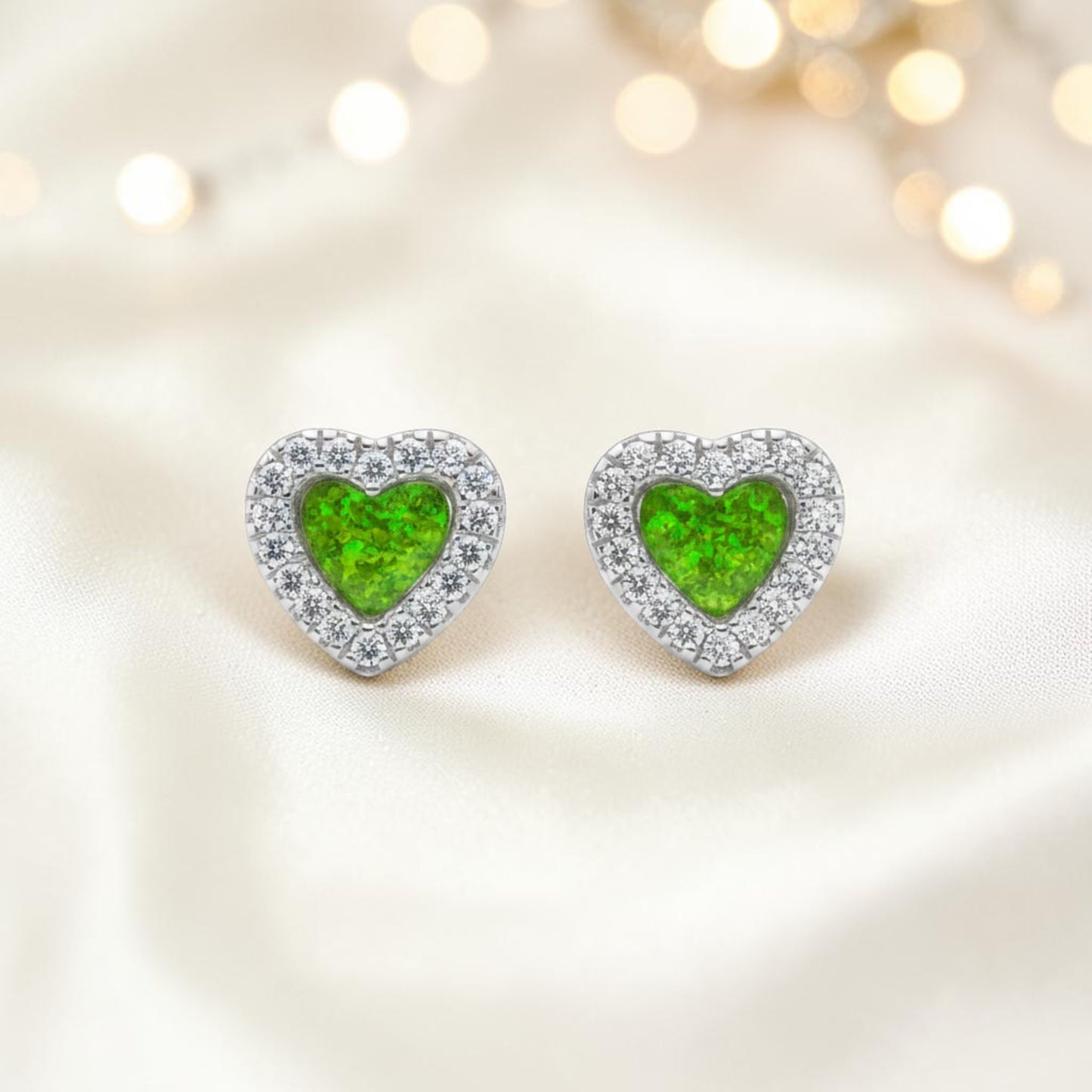 Keepsake Memorial, Opal Dawn Ashes Earrings, handcrafted in Lancshire UK