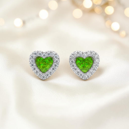 Keepsake Memorial, Opal Dawn Ashes Earrings, handcrafted in Lancshire UK