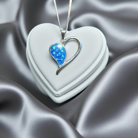 Open Heart keepsake memorial pendant, handcrafted in Lancashire UK
