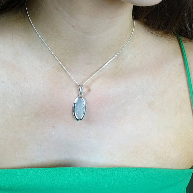 Solid 925 Silver  Oval Pendant
