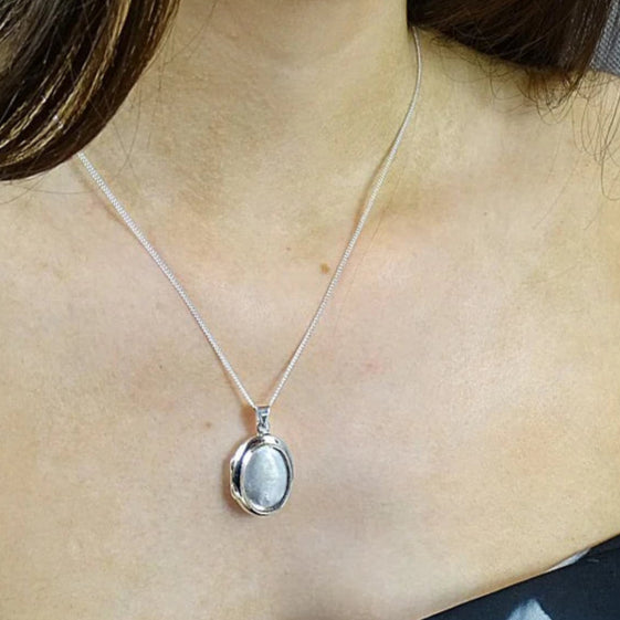 Solid 925 Silver Oval Locket