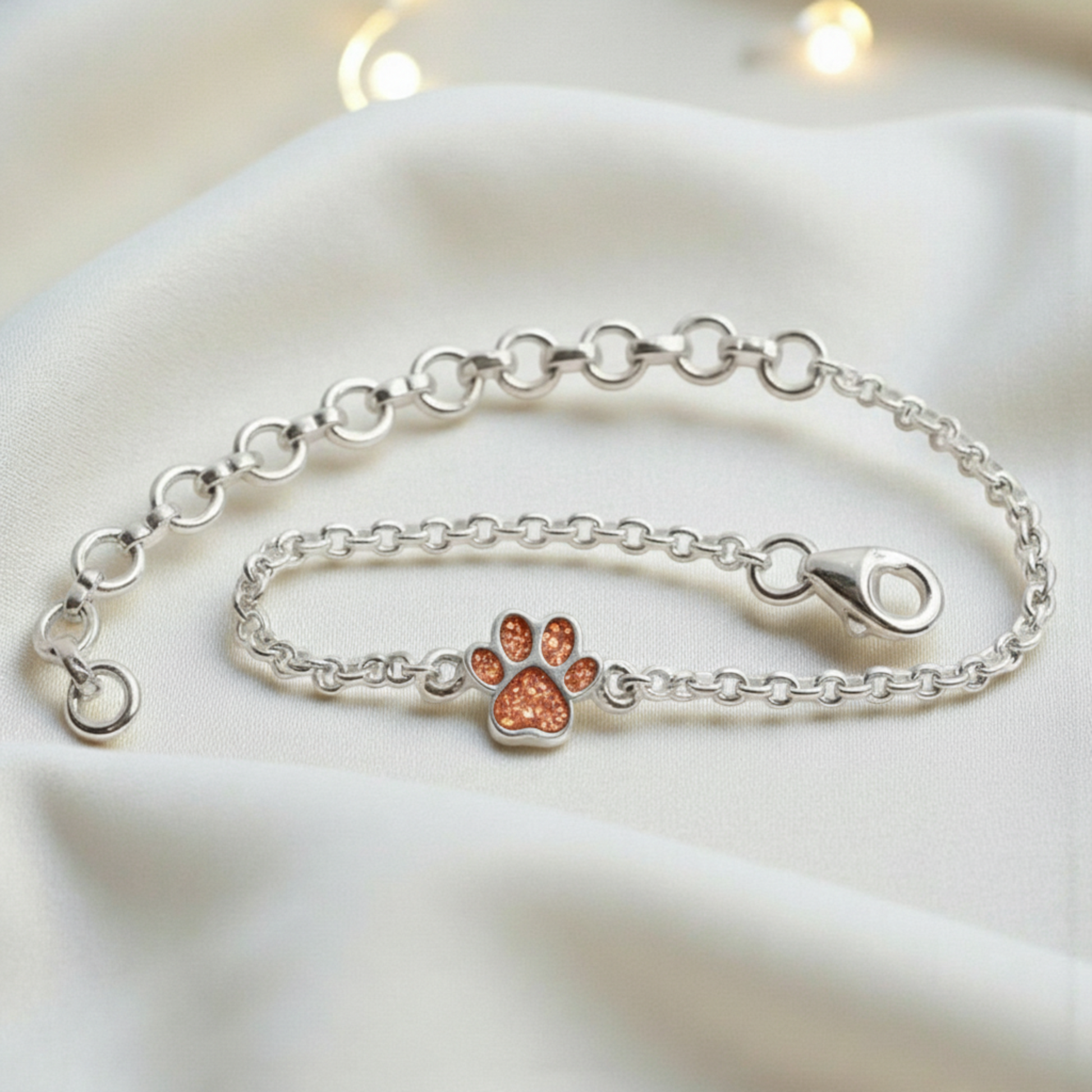 Paw Bracelet with Copper Red Opal