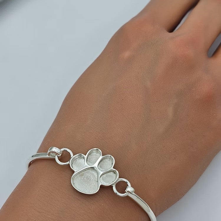 Solid silver Paw Bangle