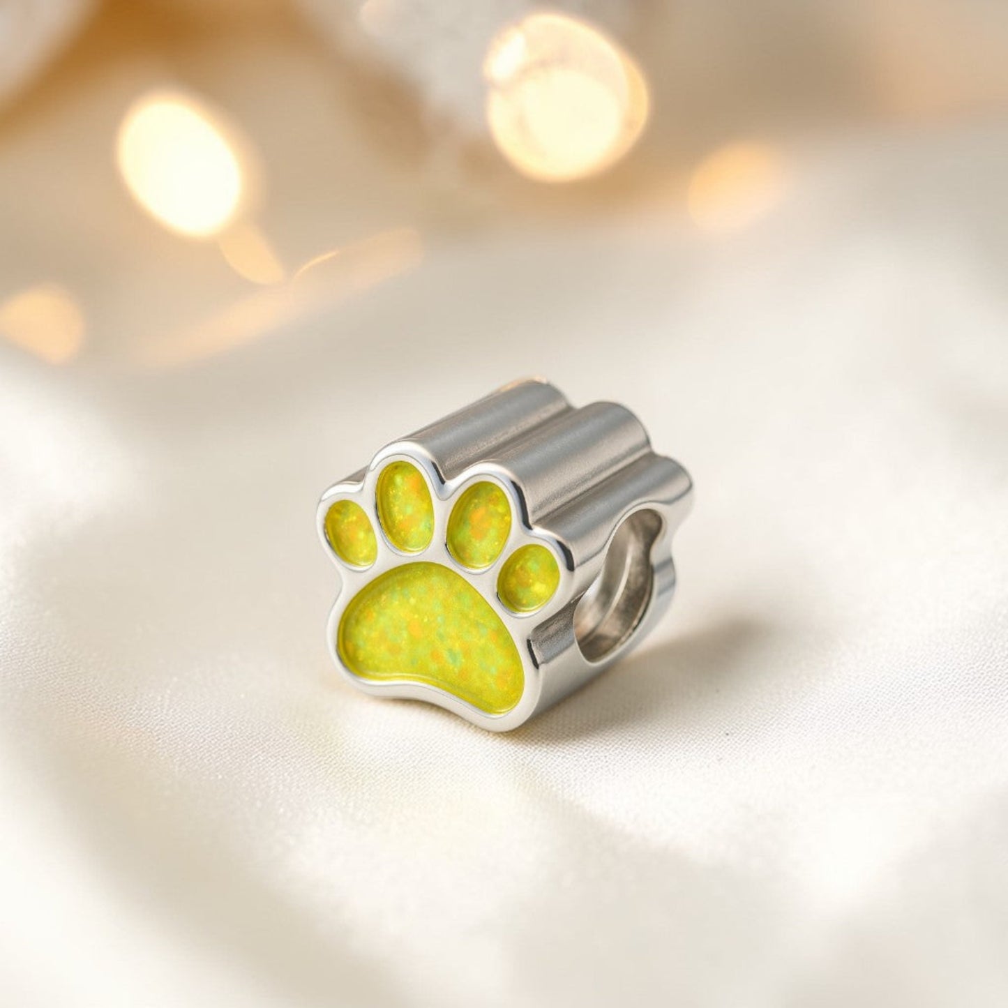 silver paw  keepsake charm, handcrafted in uk