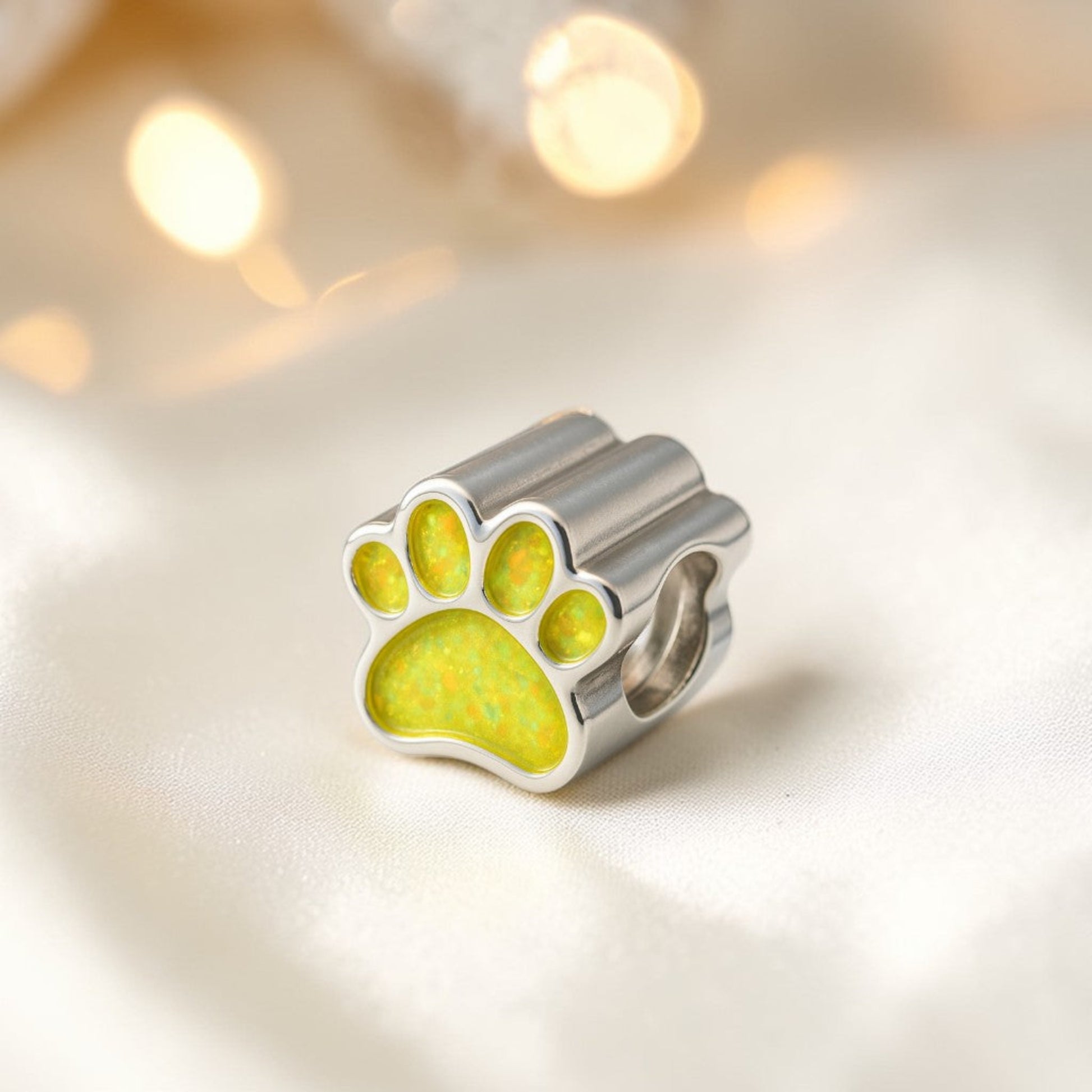 silver paw  keepsake charm, handcrafted in uk