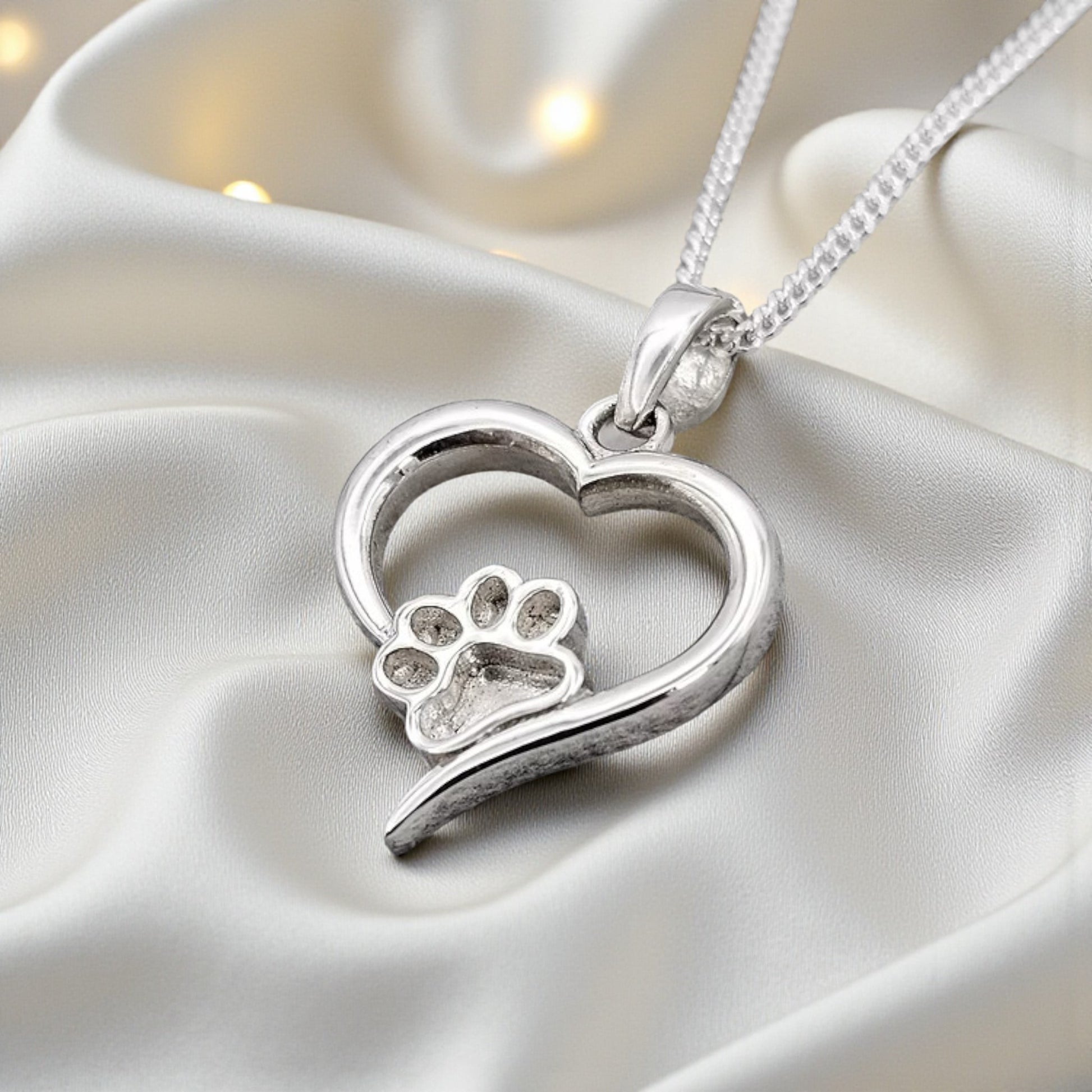 heart paw keepsake pendant, handcrafted in lancashire