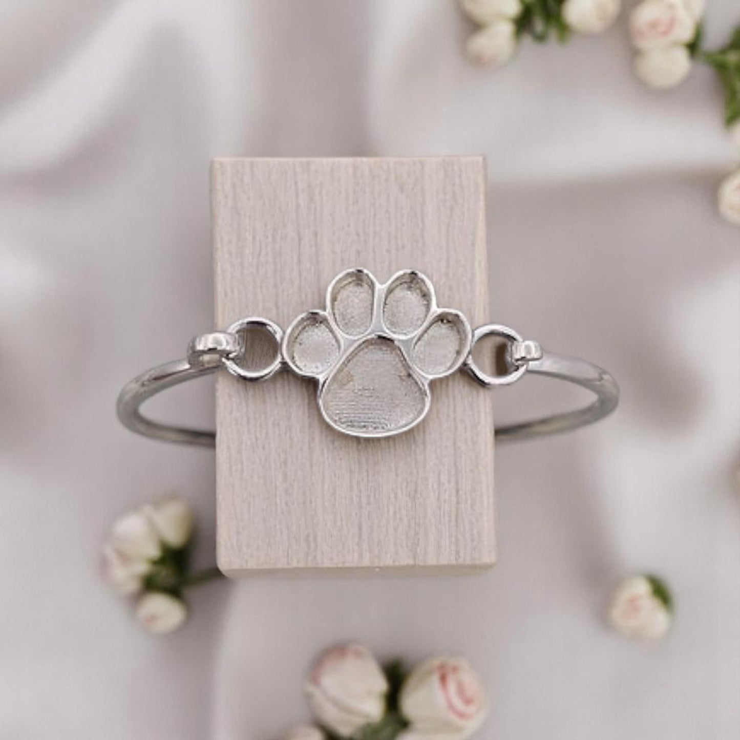 Solid silver Paw Bangle