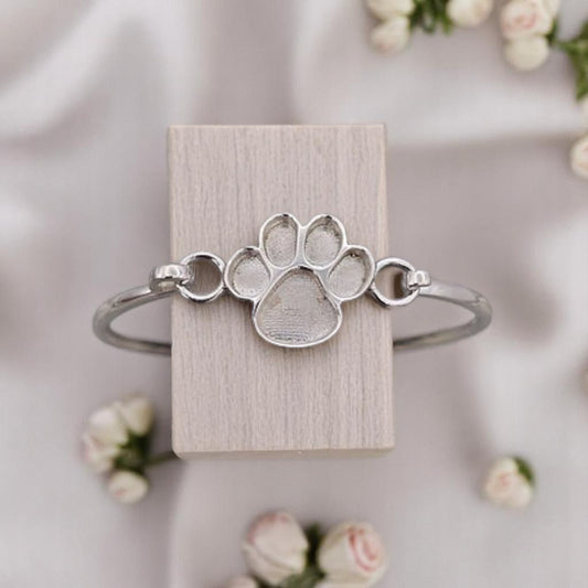 Solid silver Paw Bangle