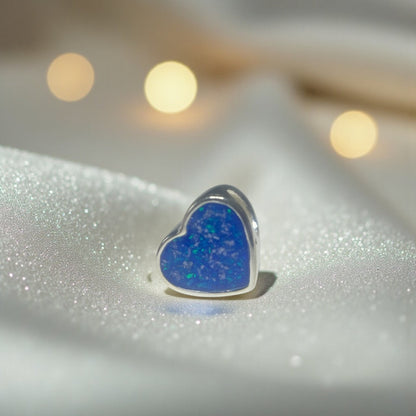 Keepsake memorial silver ashes charm, in royal blue, handcrafted in Lancashire, UK