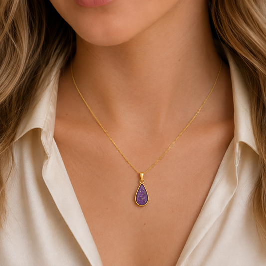 Rose Pink Golden Light 9ct gold pendant, handcrafted in Lancashire UK – by Keepsake Memorial Jewellery
