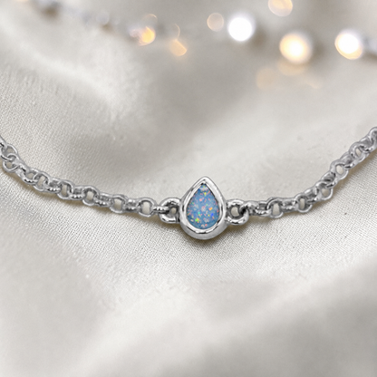 The Haven Bracelet — silver pear ashes memorial belcher bracelet, handcrafted in Lancashire, UK