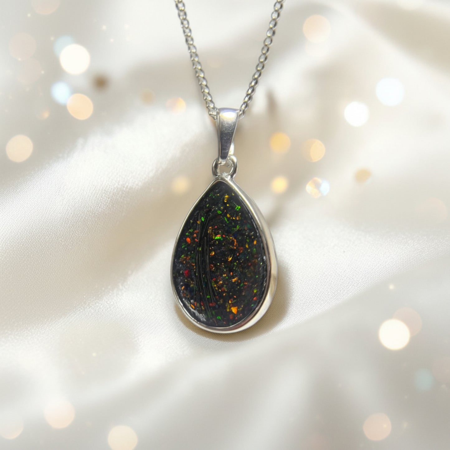 pear drop hair memorial pendant, handcrafted in uk