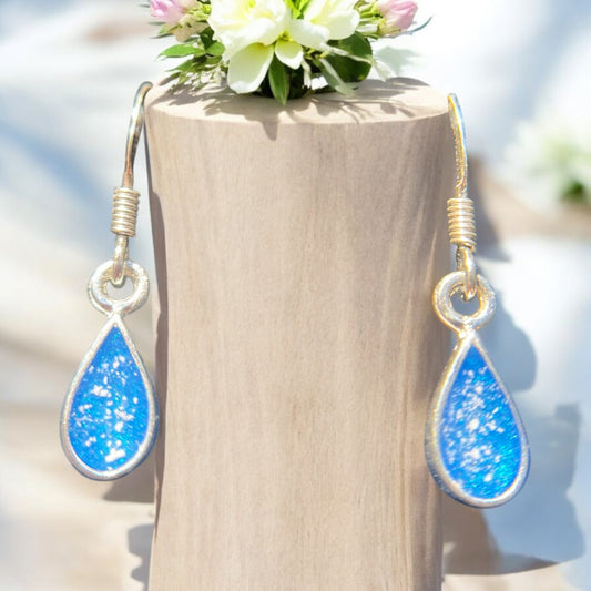 Delicate Solid Silver Pear Shaped Drop Earrings