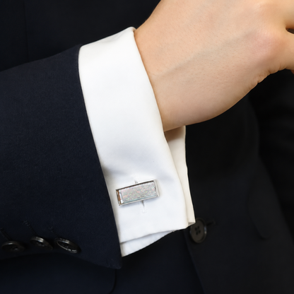 Pillar sterling silver memorial ashes cufflinks, handcrafted in Lancashire UK