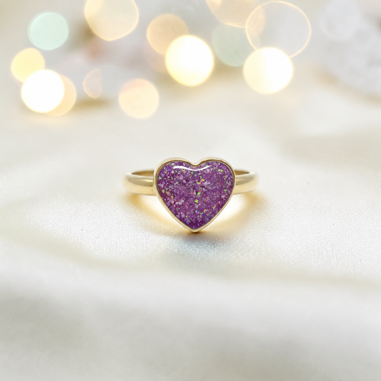 Rose Pink 9ct gold heart memorial ring, Juliette, handcrafted in Lancashire, UK – by Keepsake Memorial Jewellery
