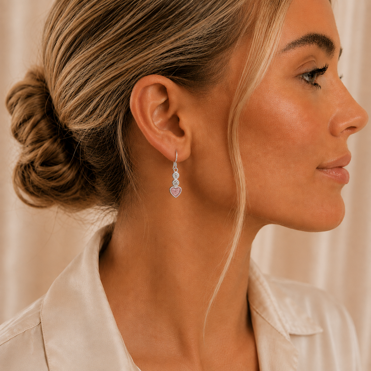 Pleione ashes earrings by Keepsake Memorial, handcrafted in Lancashire UK