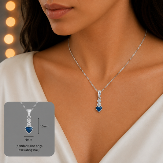 Pleione dainty heart ashes pendant, handcrafted in Lancashire UK - by Keepsake Memorial Jewellery