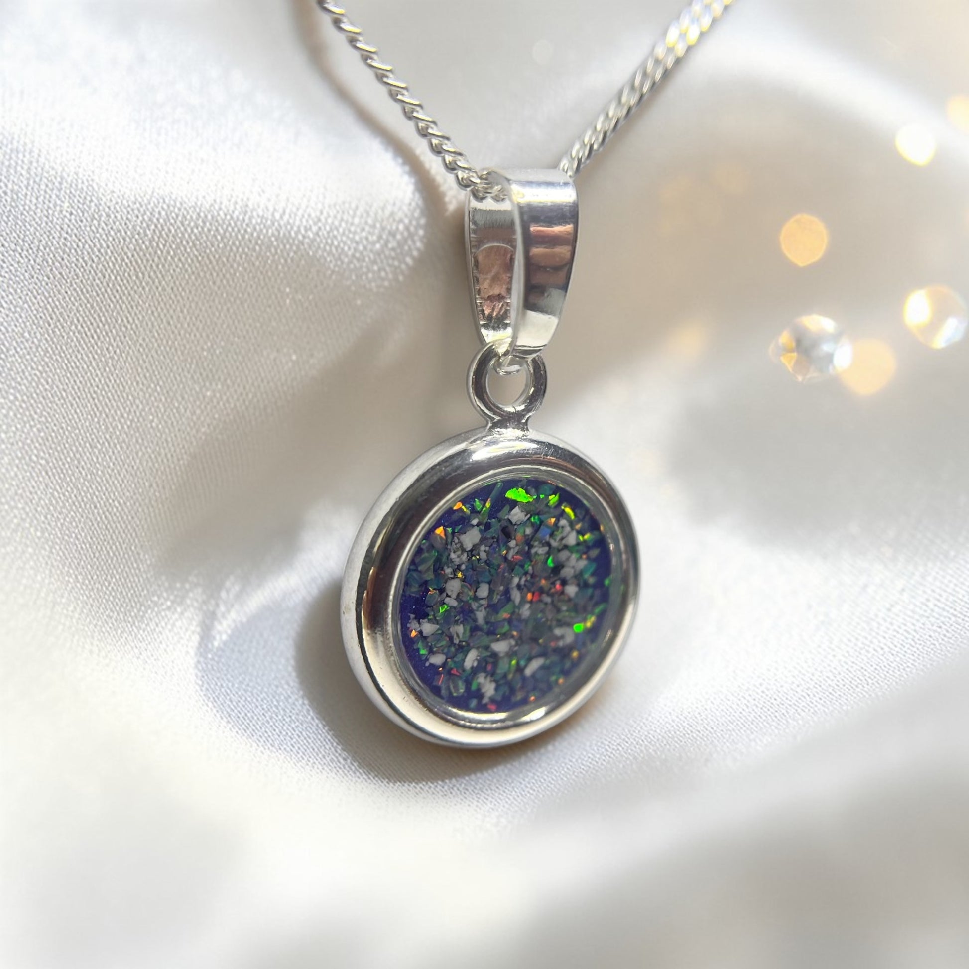 silver ashes memorial pendant, handcrafted in lancashire
