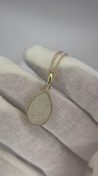 Keepsake Memorial 9ct Gold Ladies Pear Drop Ashes Pendant - Golden Whisper