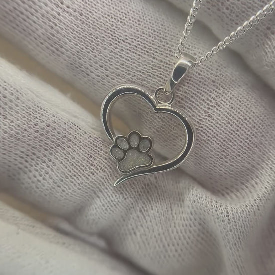 keepsake Memorial silver penny dog paw ashes pendant, handcrafted in Lancashire