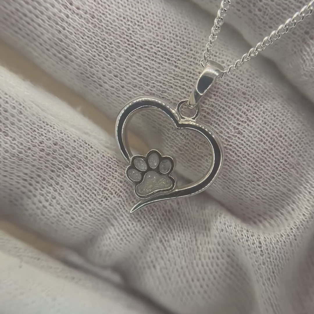 keepsake Memorial silver penny dog paw ashes pendant, handcrafted in Lancashire