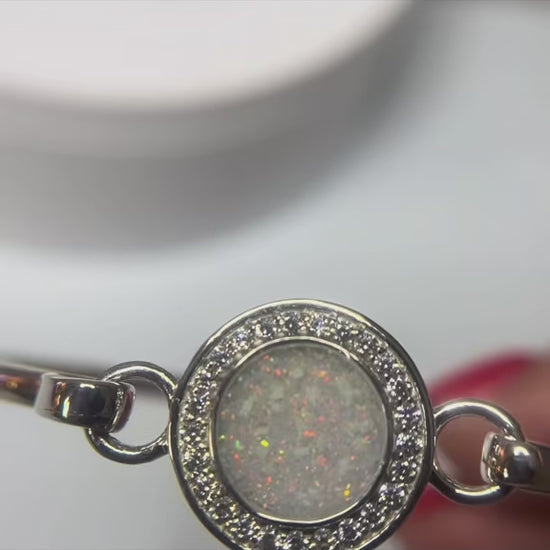 Halo Bangle — silver halo ashes memorial bangle, handcrafted in Lancashire, UK - by Keepsake memorial Jewellery