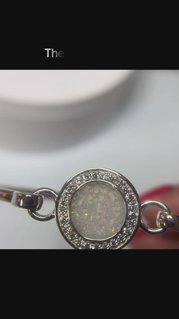 Halo Bangle — silver halo ashes memorial bangle, handcrafted in Lancashire, UK - by Keepsake memorial Jewellery