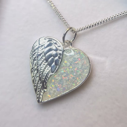 Achern angel heart ashes pendant video, handcrafted in Lancashire UK - by Keepsake Memorial Jewellery