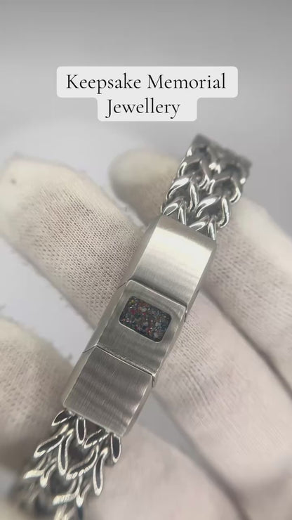 Keepsake Memorial Gents Stainless Steel Ashes Bracelet - Heritage