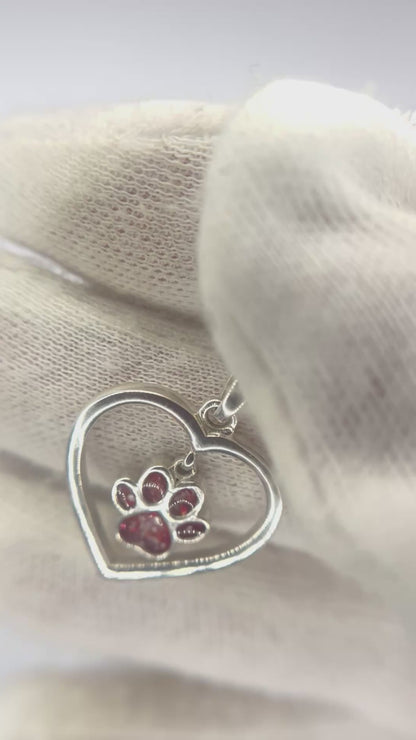 Keepsake Memorial Silver Ladies Paw Ashes Pendant - Lily