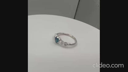 Auralia Ring — silver heart CZ ashes memorial ring, handcrafted in Lancashire, UK