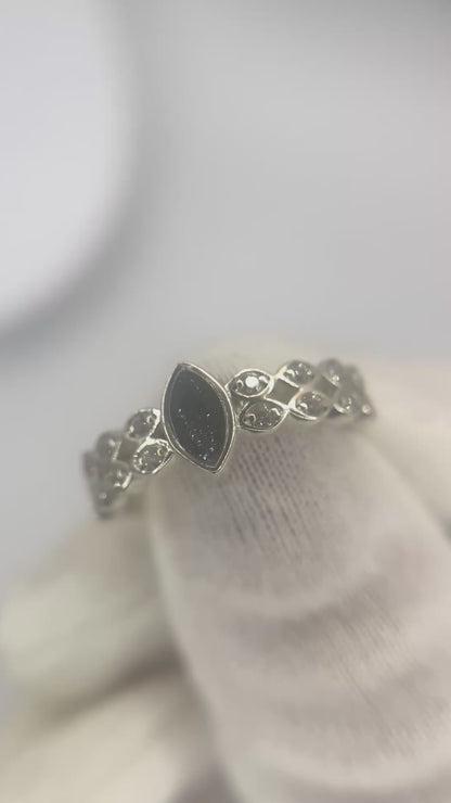 Keepsake Memorial Silver Ladies CZ Solitaire Ashes Ring - Serenata