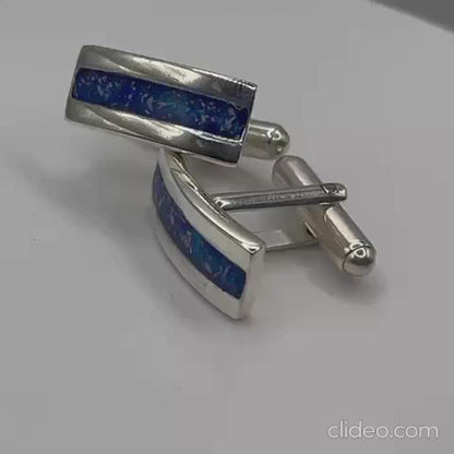 silver Ember memorial ashes cufflinks, handcrafted in Lancashire UK